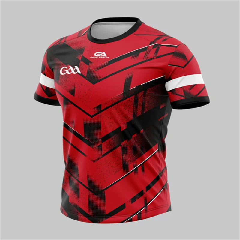 Polychrome Football Uniforms Men's and Women's Football Shirts Casual Training T-Shirts Tennis Training Wear Sports Fitness Wear - Slobuy