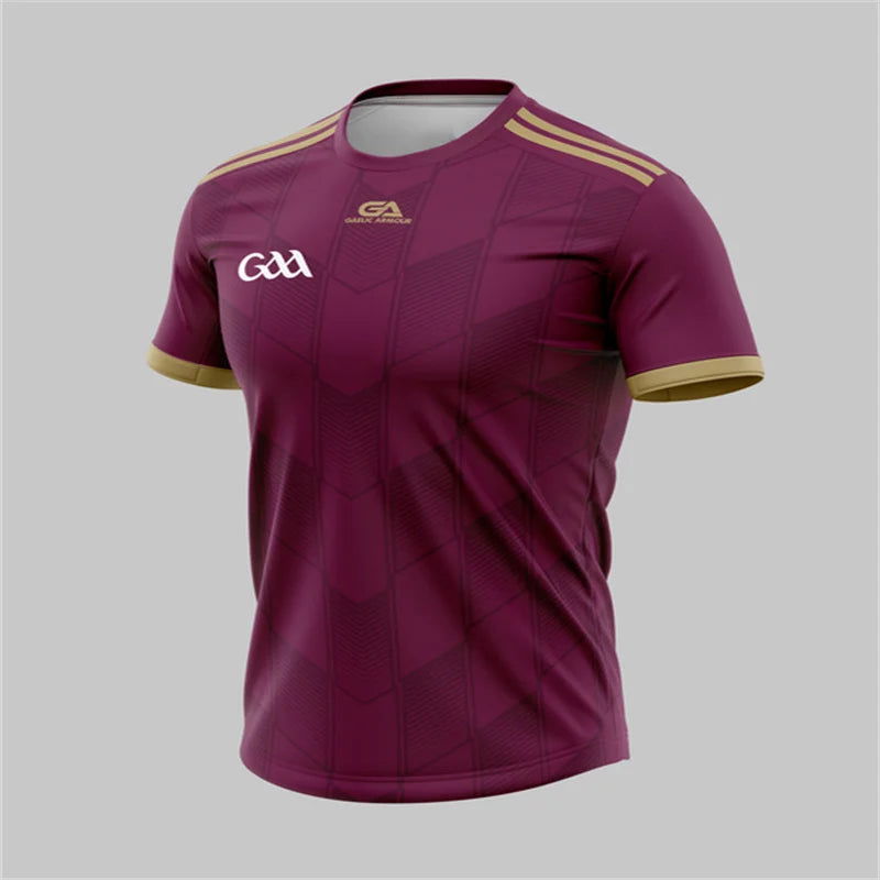 Polychrome Football Uniforms Men's and Women's Football Shirts Casual Training T-Shirts Tennis Training Wear Sports Fitness Wear - Slobuy