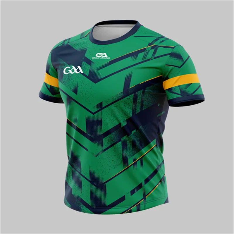 Polychrome Football Uniforms Men's and Women's Football Shirts Casual Training T-Shirts Tennis Training Wear Sports Fitness Wear - Slobuy