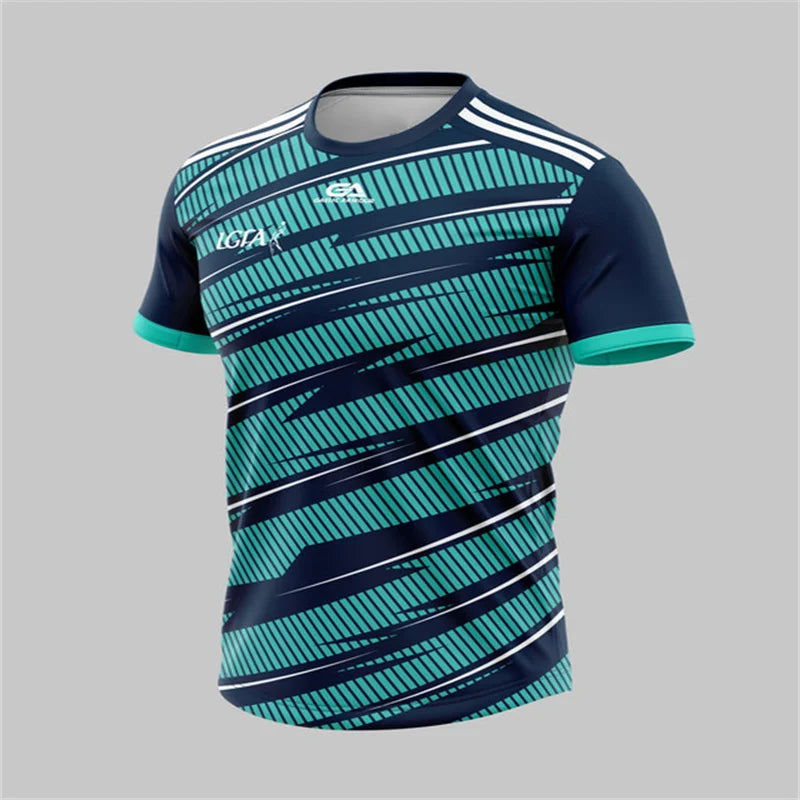 Polychrome Football Uniforms Men's and Women's Football Shirts Casual Training T-Shirts Tennis Training Wear Sports Fitness Wear - Slobuy