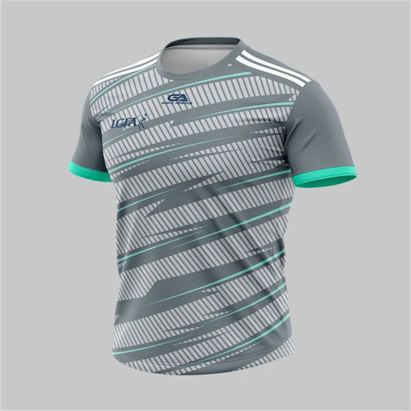 Polychrome Football Uniforms Men's and Women's Football Shirts Casual Training T-Shirts Tennis Training Wear Sports Fitness Wear - Slobuy