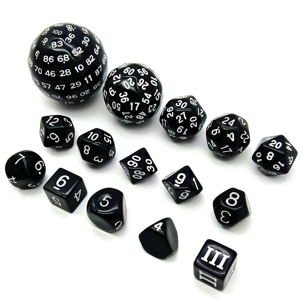 Polyhedral Dice Set DND Cubes POP D3-D100 Acrylic Dice Sets 15 Pcs With Cloth Bag For Gift DND Game RPG Board Game Accessories - Slobuy