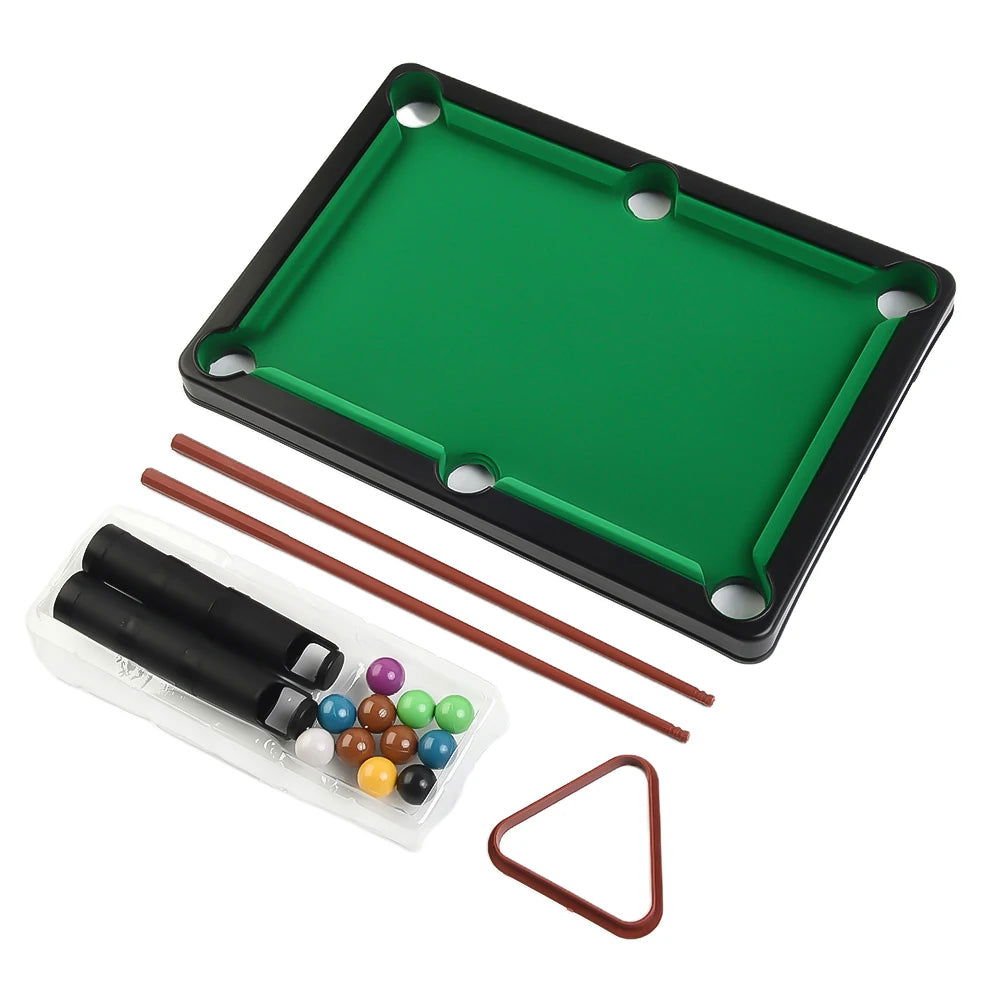 Pool Table Playset Top Game Table Cue Ball Tripod For Kids Adults Portable Interactive Stress Relief Family Fun Entertainment - Slobuy