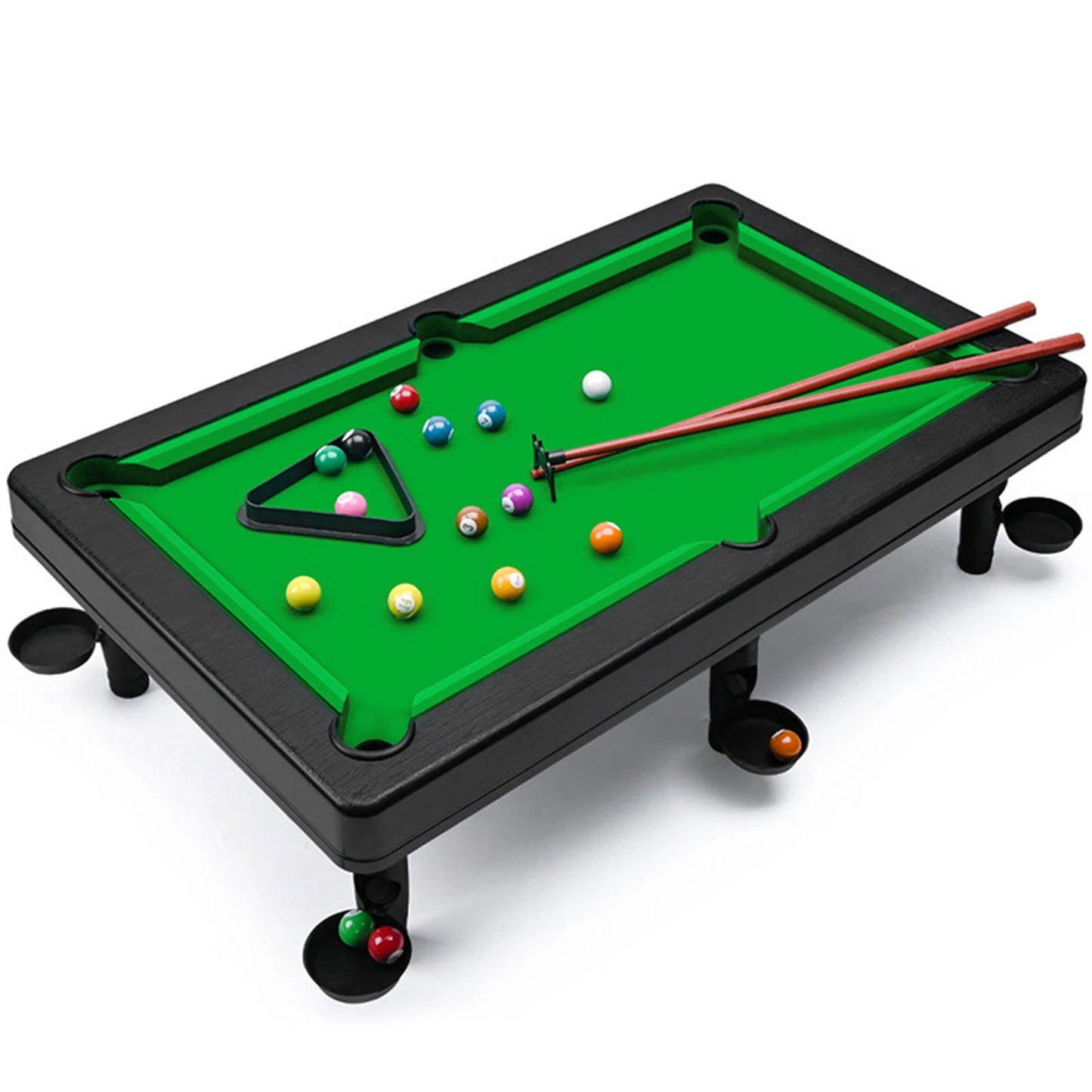 Pool Table Playset Top Game Table Cue Ball Tripod For Kids Adults Portable Interactive Stress Relief Family Fun Entertainment - Slobuy