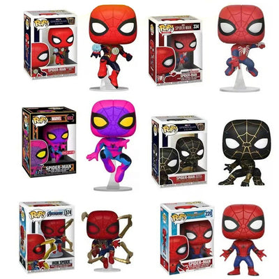 Pop Marvels Avenger Spider-Man 3 Heroes Are Homeless Spiderman #911 Black Gold Suit Bobble Head Collectible Model Toys - Slobuy