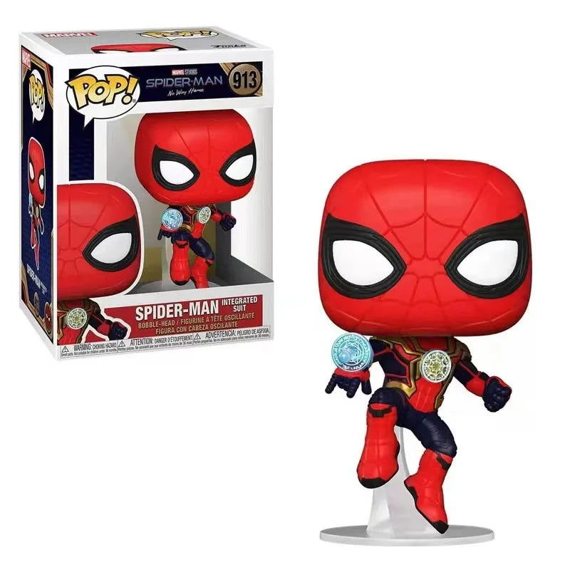 Pop Marvels Avenger Spider-Man 3 Heroes Are Homeless Spiderman #911 Black Gold Suit Bobble Head Collectible Model Toys - Slobuy