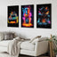 Pop Neon Video Game Character Poster Gamepad Headphones Football Basketball Canvas Print Wall Art Decor Gaming Room Decoration - Slobuy