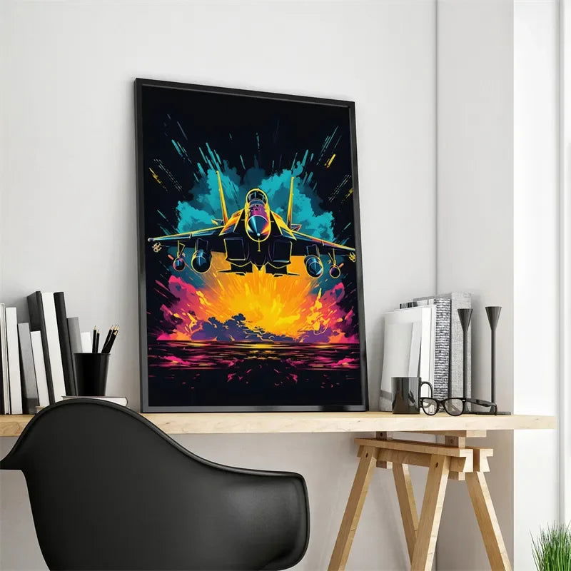 Pop Neon Video Game Character Poster Gamepad Headphones Football Basketball Canvas Print Wall Art Decor Gaming Room Decoration - Slobuy
