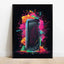 Pop Neon Video Game Character Poster Gamepad Headphones Football Basketball Canvas Print Wall Art Decor Gaming Room Decoration - Slobuy