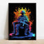 Pop Neon Video Game Character Poster Gamepad Headphones Football Basketball Canvas Print Wall Art Decor Gaming Room Decoration - Slobuy