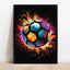 Pop Neon Video Game Character Poster Gamepad Headphones Football Basketball Canvas Print Wall Art Decor Gaming Room Decoration - Slobuy