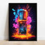 Pop Neon Video Game Character Poster Gamepad Headphones Football Basketball Canvas Print Wall Art Decor Gaming Room Decoration - Slobuy