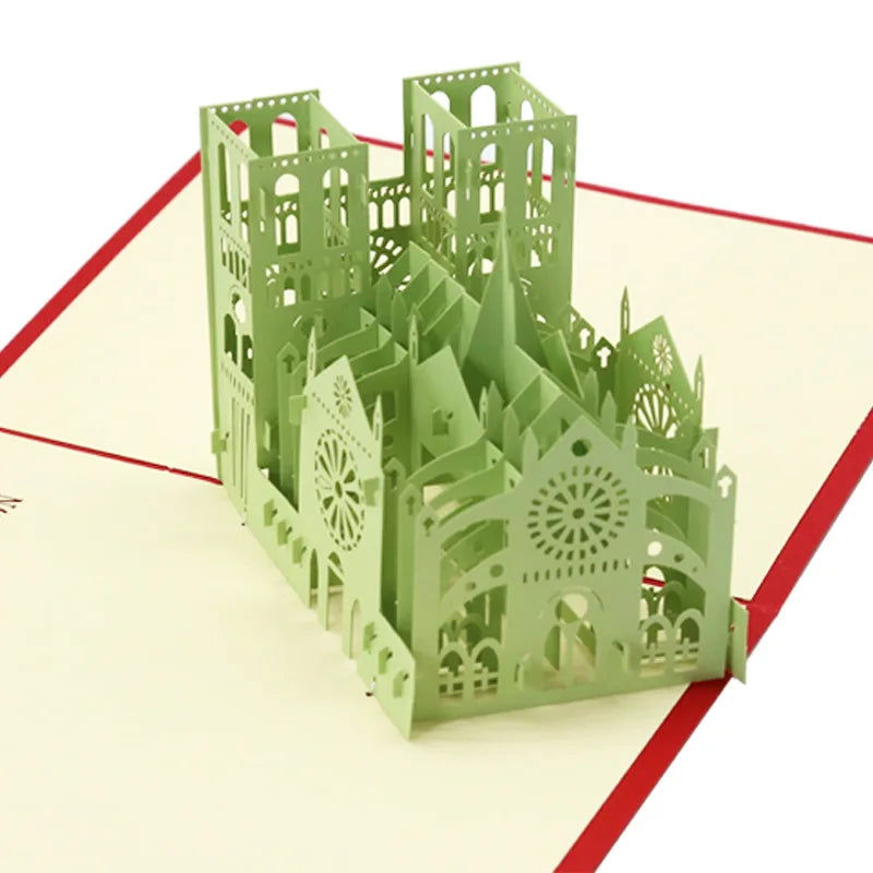 Pop UP 3D Birthday Cards World Attractions Card Business Invitation Boy Gift Greeting Tourist Postcard for Boyfriend Dad Present - Slobuy