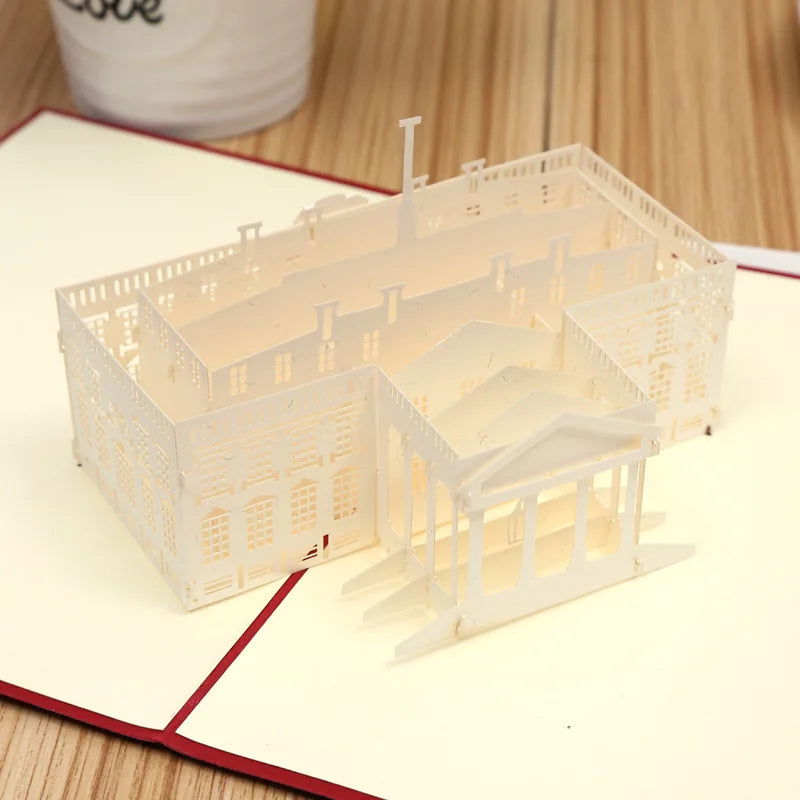 Pop UP 3D Birthday Cards World Attractions Card Business Invitation Boy Gift Greeting Tourist Postcard for Boyfriend Dad Present - Slobuy