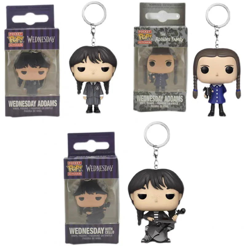 Pop Wednesday Addams Key Chain Action Figure Collection Toys - Slobuy