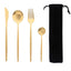 Portable 4Pcs Dinnerware Set Stainless Steel Tableware Cutlery Western Knife Fork TeaSpoon Kitchen Dinner Flatware Set with Bag - Slobuy