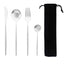 Portable 4Pcs Dinnerware Set Stainless Steel Tableware Cutlery Western Knife Fork TeaSpoon Kitchen Dinner Flatware Set with Bag - Slobuy