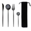 Portable 4Pcs Dinnerware Set Stainless Steel Tableware Cutlery Western Knife Fork TeaSpoon Kitchen Dinner Flatware Set with Bag - Slobuy