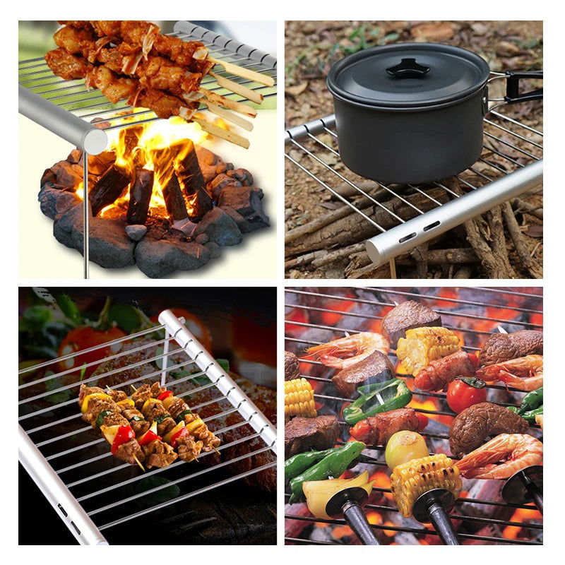 Portable Barbecue Grill Cooking Stainless Steel BBQ Grill Folding Mini BBQ Grill Home Park Picnic Outdoor Barbecue Accessories - Slobuy