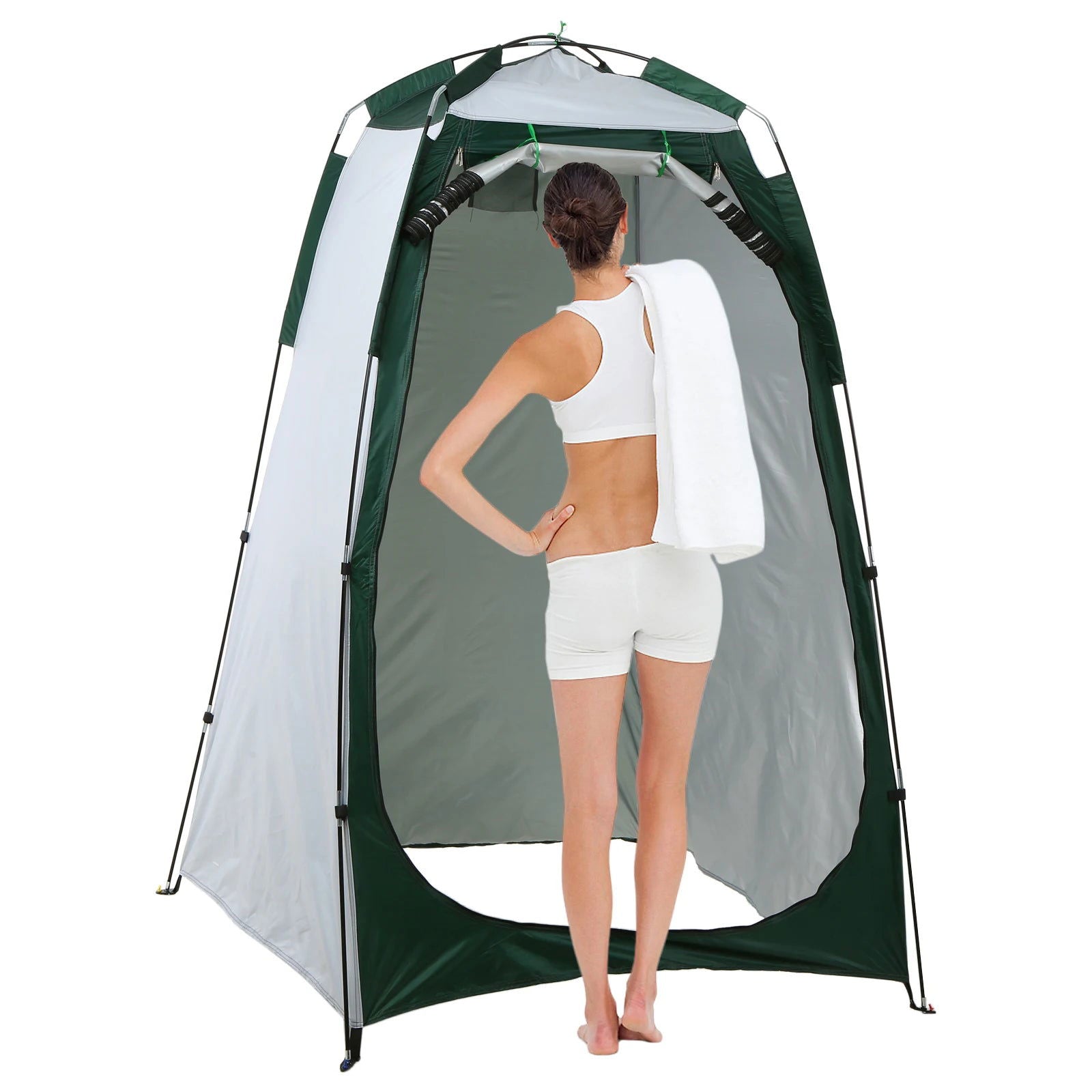 Portable Beach Shower Toilet Changing Tent Sun Rain Shelter Privacy Shelter Tent with Window for Outdoor Camping Bathroom - Slobuy