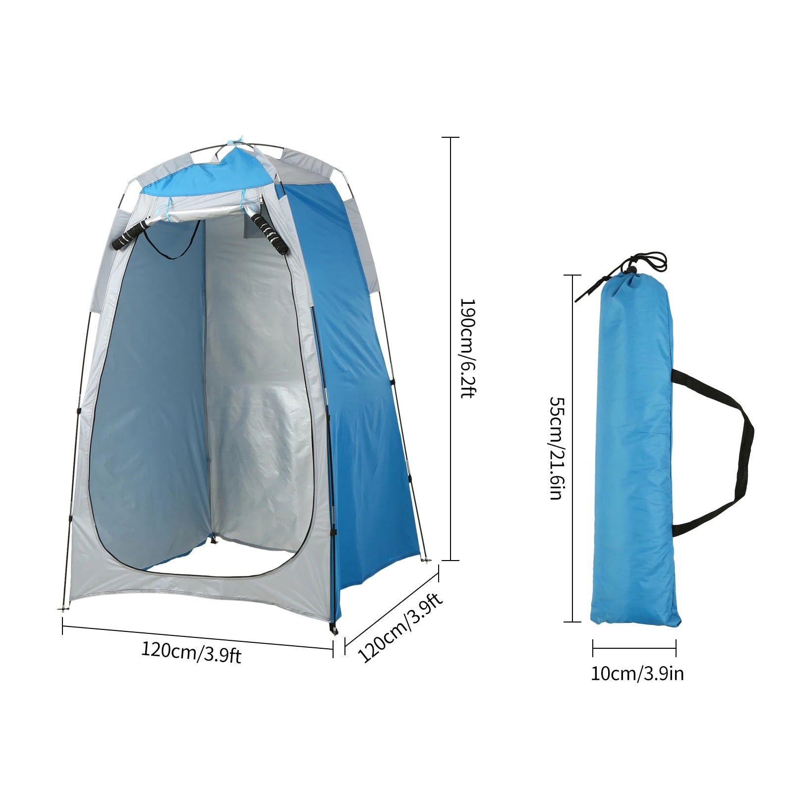 Portable Beach Shower Toilet Changing Tent Sun Rain Shelter Privacy Shelter Tent with Window for Outdoor Camping Bathroom - Slobuy