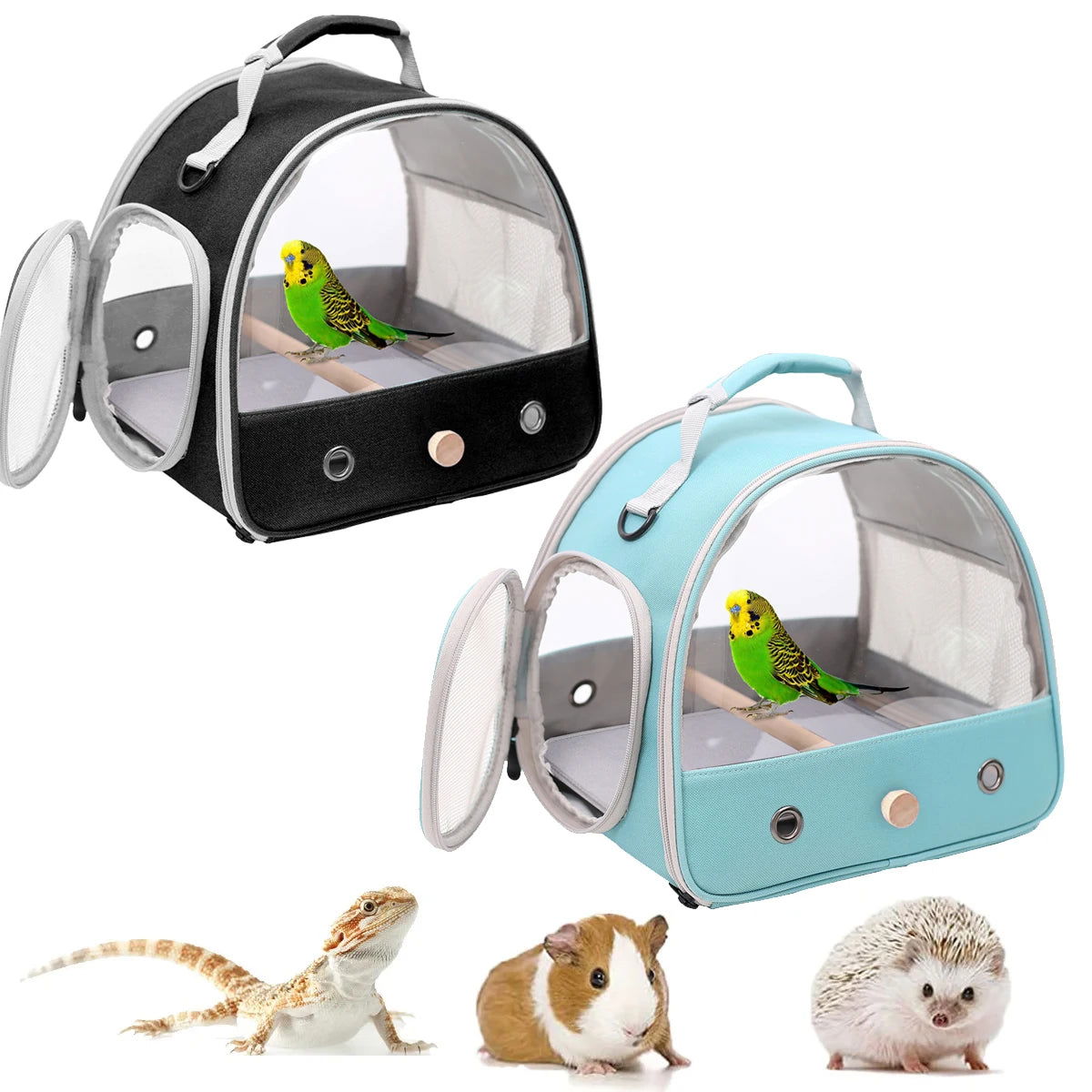 Portable Clear Bird Parrot Transport Cage Breathable Bird Carrier Travel Bag Small Pet Access Window Collapsible Outdoor Bag - Slobuy