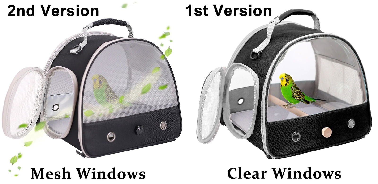 Portable Clear Bird Parrot Transport Cage Breathable Bird Carrier Travel Bag Small Pet Access Window Collapsible Outdoor Bag - Slobuy