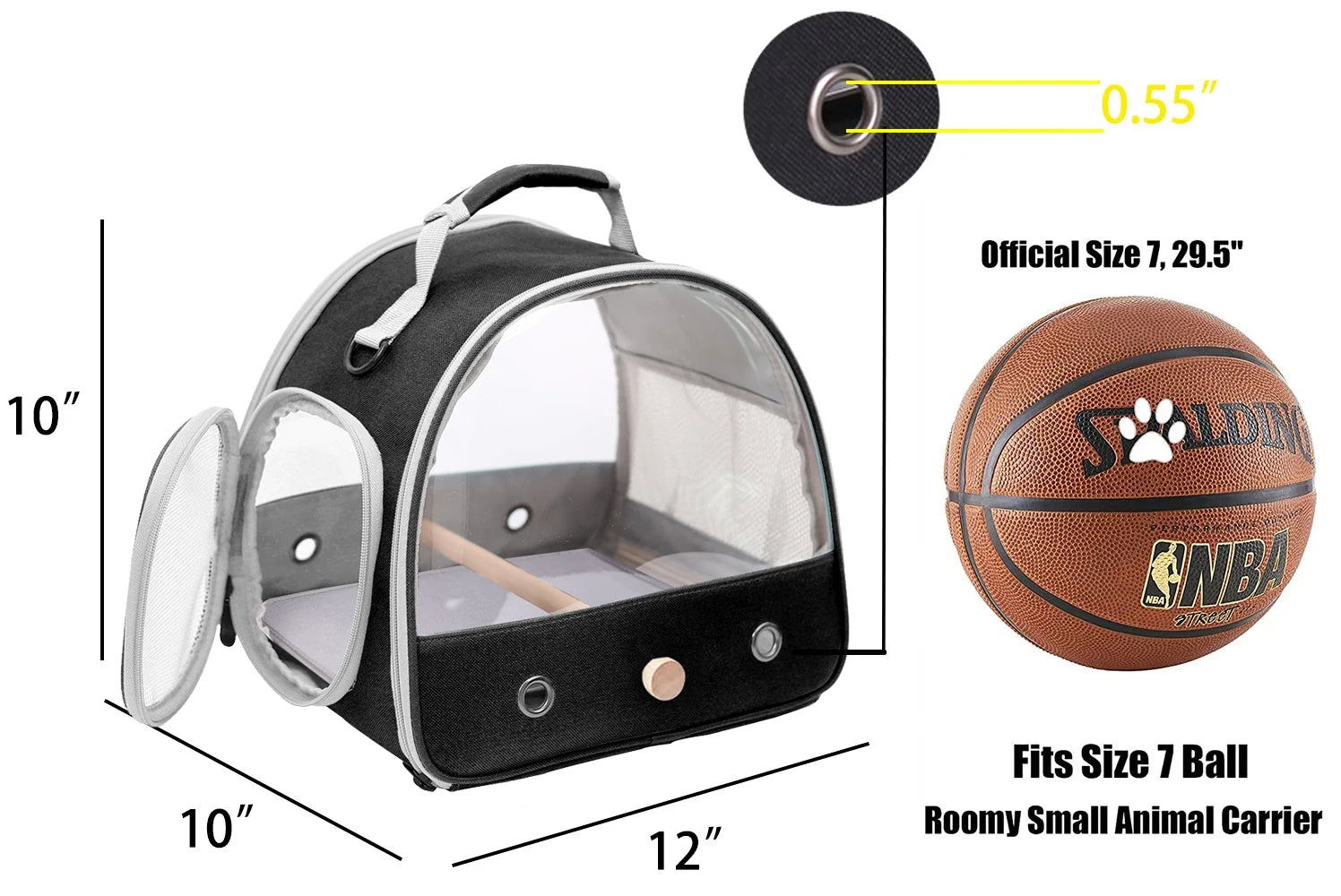 Portable Clear Bird Parrot Transport Cage Breathable Bird Carrier Travel Bag Small Pet Access Window Collapsible Outdoor Bag - Slobuy