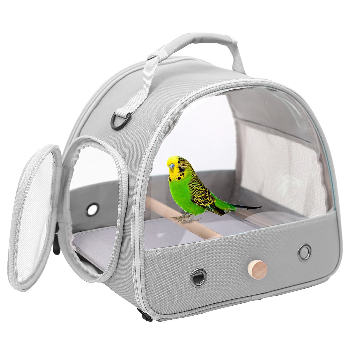 Portable Clear Bird Parrot Transport Cage Breathable Bird Carrier Travel Bag Small Pet Access Window Collapsible Outdoor Bag - Slobuy