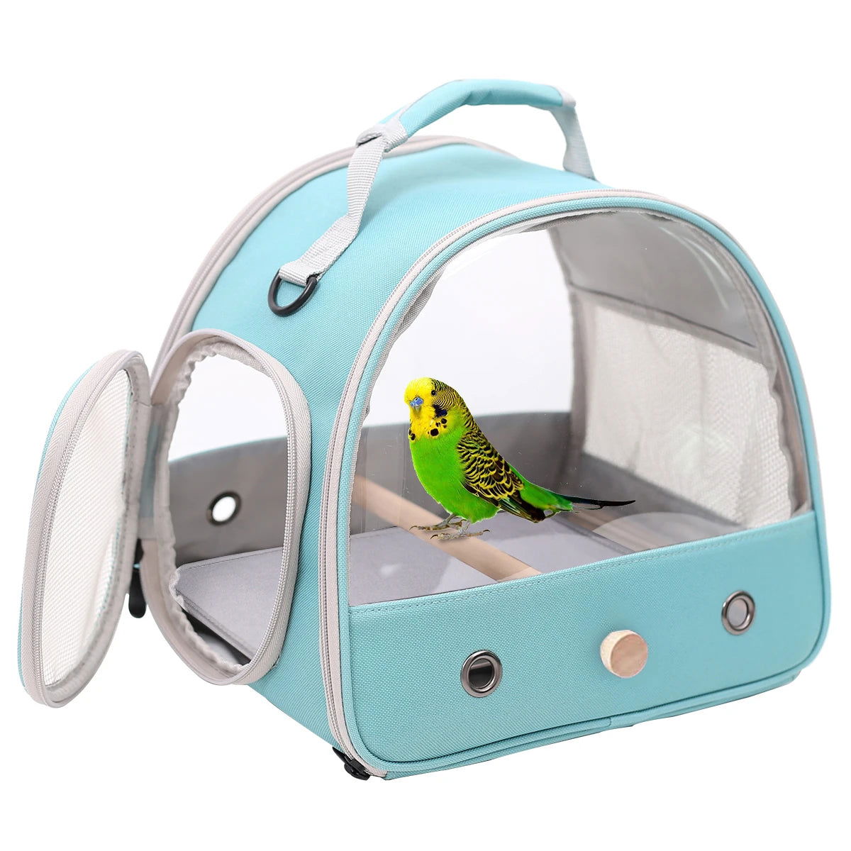 Portable Clear Bird Parrot Transport Cage Breathable Bird Carrier Travel Bag Small Pet Access Window Collapsible Outdoor Bag - Slobuy