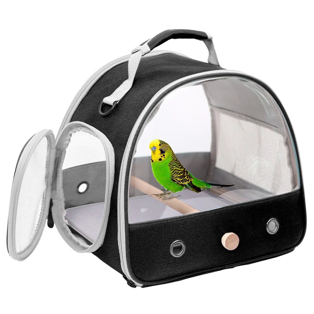 Portable Clear Bird Parrot Transport Cage Breathable Bird Carrier Travel Bag Small Pet Access Window Collapsible Outdoor Bag - Slobuy