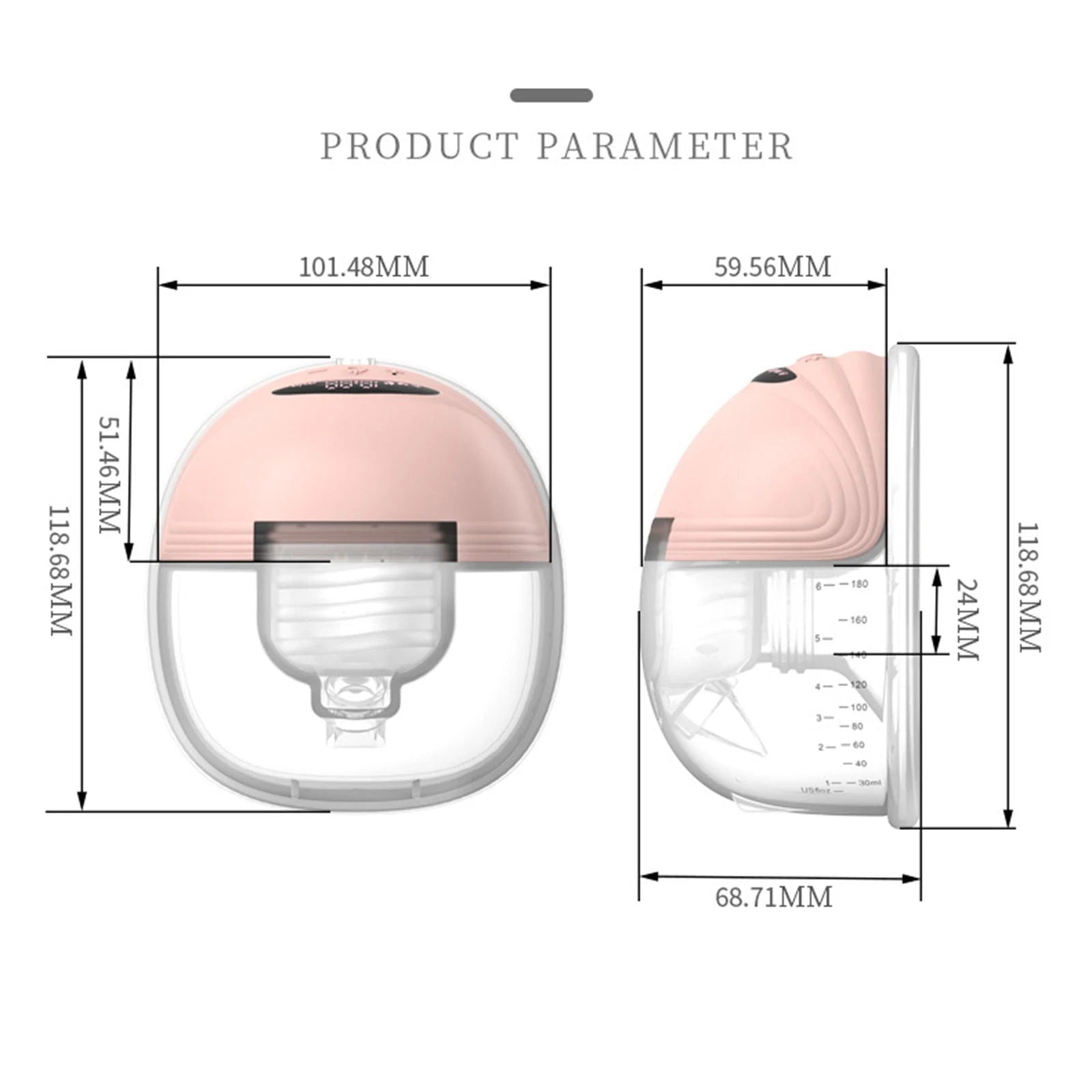 Portable Electric Breast Pump Wearable for Breastfeeding Hands Free 3 Modes 12 Suction Low Noise with 24mm Silicone Flange - Slobuy