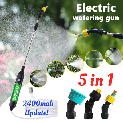 Portable Electric Gardening Sprayer Irrigation Tool USB 2400mah Rechargeable Telescopic Handle with 3 Nozzles for Yard Plant - Slobuy