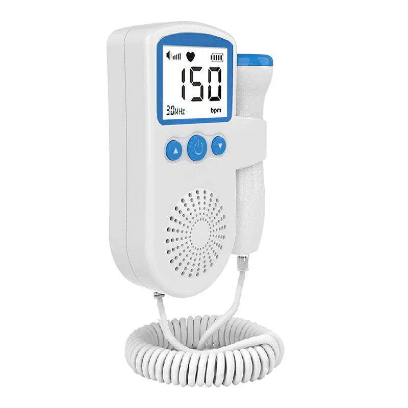 Portable Fetal Doppler Baby Monitor Heart Beat Monitor Probe LCD Display For Pregnant Maternity Women Home Pregnancy Pink Blue - Slobuy
