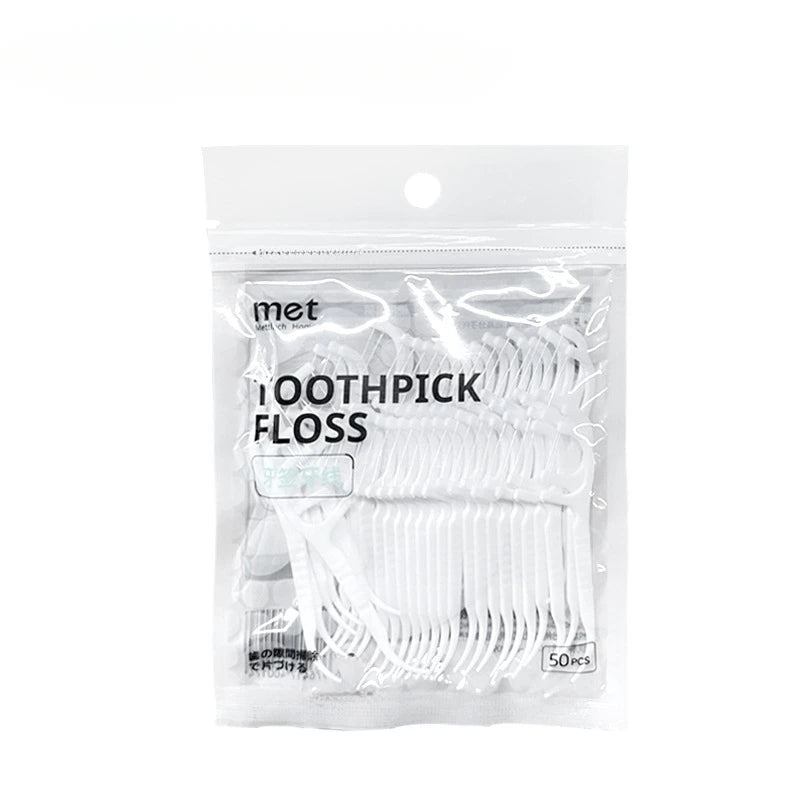 Portable Floss Dispenser Includes 10Pcs Floss Automatic Ejectable Floss Organiser Oral Care Press-on Disposable Flossing Sticks - Slobuy