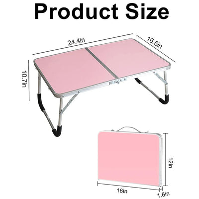 Portable Folding Laptop Desk, Mini Foldable Camping Table, Folding Picnic Table with Storage Space, Mini Lap Desk Reading Holder - Slobuy