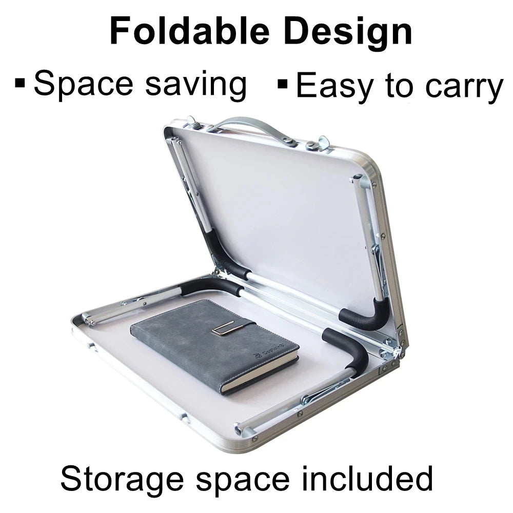 Portable Folding Laptop Desk, Mini Foldable Camping Table, Folding Picnic Table with Storage Space, Mini Lap Desk Reading Holder - Slobuy