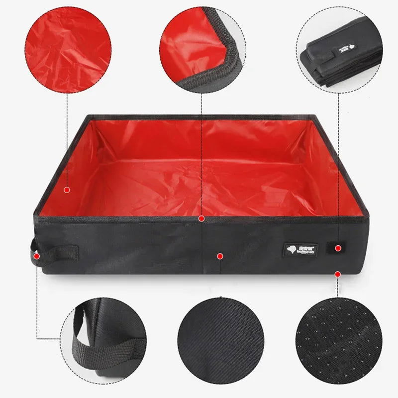 Portable Folding Travel Pet Litter Box Dog Toilet Tray Folding Cat Litter Potty Waterproof Outdoor Foldable Cat Litter Box - Slobuy