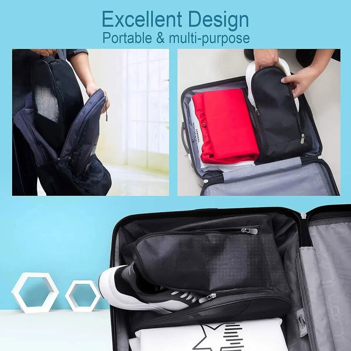 Portable Football Boot Bag, Golf Football Basketball Shoe Bag for Men Women Boys Girls - Slobuy