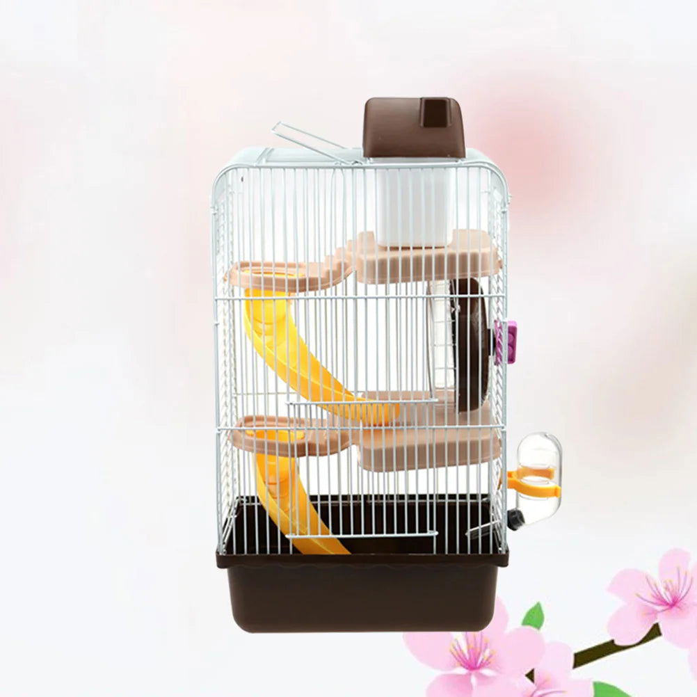 Portable Hamster Cage Three Layer Hamster Travel Carrier Small Pets House for Gerbil Chinchilla Hamster Rat Guinea - Slobuy