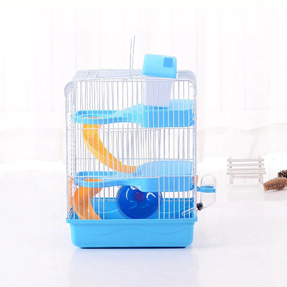 Portable Hamster Cage Three Layer Hamster Travel Carrier Small Pets House for Gerbil Chinchilla Hamster Rat Guinea - Slobuy