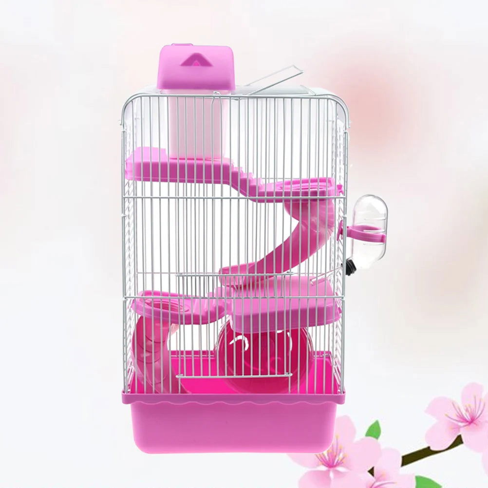 Portable Hamster Cage Three Layer Hamster Travel Carrier Small Pets House for Gerbil Chinchilla Hamster Rat Guinea - Slobuy