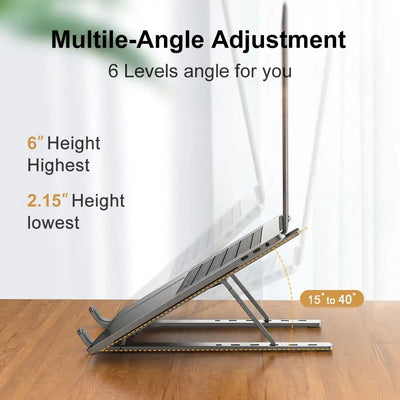Portable Laptop Stand Aluminum Notebook Support Computer Bracket Macbook Air Pro Holder Accessories Foldable Lap Top Base For Pc - Slobuy
