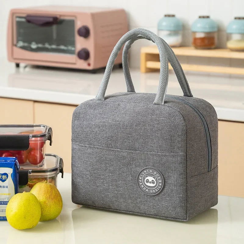 Portable Lunch Bag Lunch Box Thermal Insulated Canvas Tote Pouch Kids School Bento Portable Dinner Container Picnic Food Storage - Slobuy
