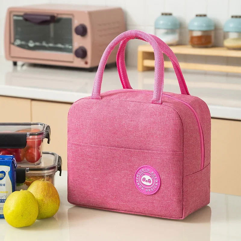 Portable Lunch Bag Lunch Box Thermal Insulated Canvas Tote Pouch Kids School Bento Portable Dinner Container Picnic Food Storage - Slobuy