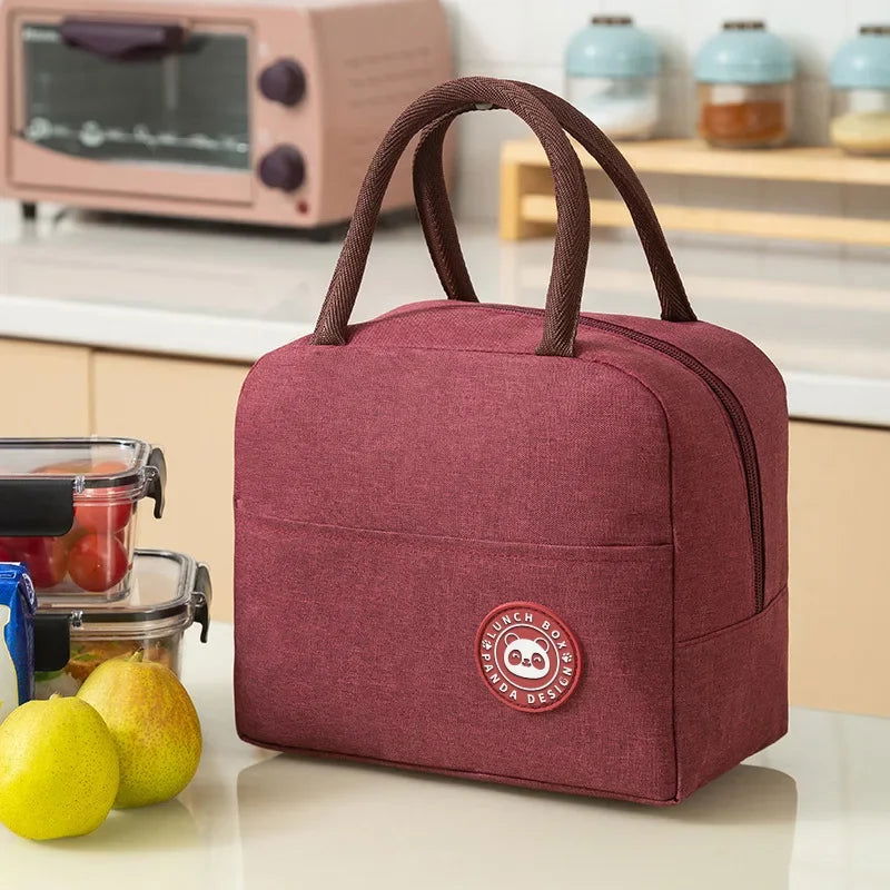 Portable Lunch Bag Lunch Box Thermal Insulated Canvas Tote Pouch Kids School Bento Portable Dinner Container Picnic Food Storage - Slobuy