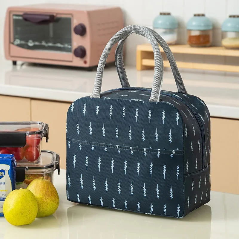 Portable Lunch Bag Lunch Box Thermal Insulated Canvas Tote Pouch Kids School Bento Portable Dinner Container Picnic Food Storage - Slobuy