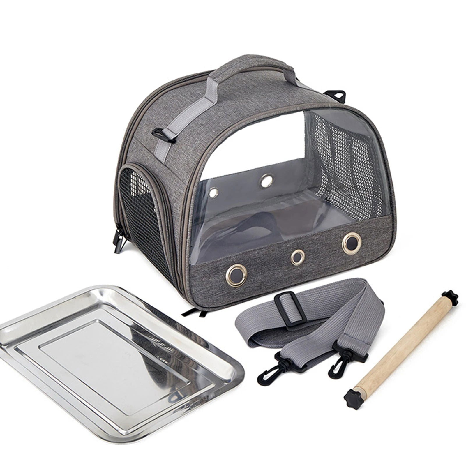 Portable Parrot Carrier Bag Bird Backpack with Perch for Birds Cage Side Window Foldable Samll Pet Travel Cage Bird Supplies - Slobuy