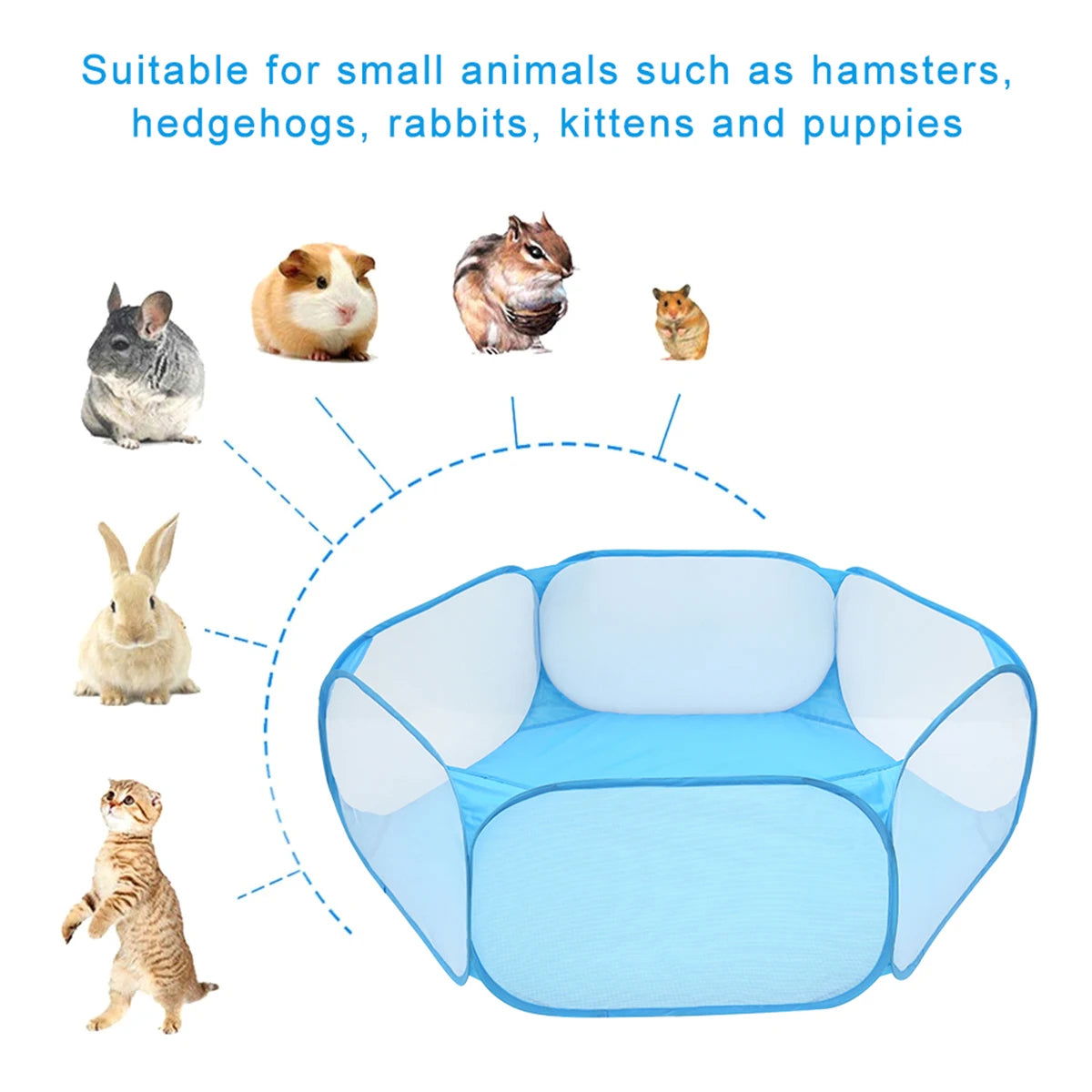 Portable Pet Cat Dog Cage Tent Playpen Folding Fence For Hamster Hedgehog Small Animals Breathable Puppy Cat Rabbit Guinea Pig - Slobuy