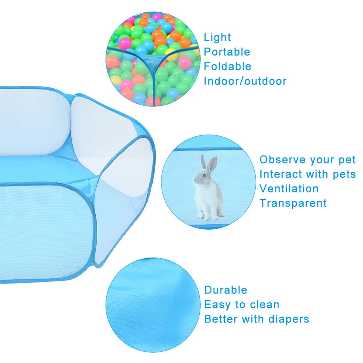Portable Pet Cat Dog Cage Tent Playpen Folding Fence For Hamster Hedgehog Small Animals Breathable Puppy Cat Rabbit Guinea Pig - Slobuy